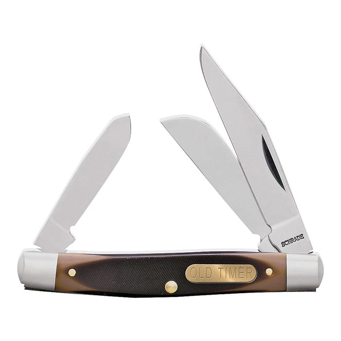OLD TIMER 34OT Folding Pocket Knife, 2.4 In L Blade, 7Cr17 High Carbon Stainless Steel Blade, 3 -Blade