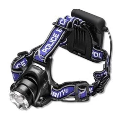 POLICE SECURITY 99434 Headlamp, AA Battery, Alkaline Battery, LED Lamp, 465 Lumens, 240 M Beam Distance