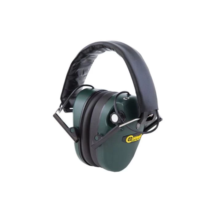 CALDWELL E-Max 487557 Low-Profile Ear Muff, AAA Battery, Green