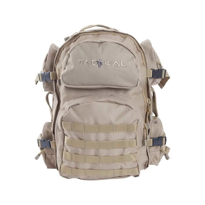 ALLEN 10858 Intercept Tactical Pack, 18-1/2 In L, 16 In W, 2500 Cu-in Volume, Endura Fabric, Tan