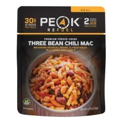 PEAK REFUEL 56712 Three Bean Chili Mac, 4.79 Oz Pouch