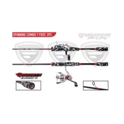 Favorite Army Series ARM702MH20 Spinning Combo, 2000 Reel, 7 Ft L Rod, 5.2:1 Gear Ratio, Retrieve: Left, Right