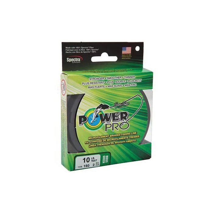 POWER PRO 21100100150Y Braided Fishing Line, 150 Yd L, Fiber, Hi-Viz Yellow, 10 Lb Capacity
