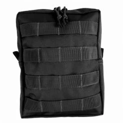 Red Rock 82-004BLK Large Molle Utility Pouch, 7 In L, 5 In W, Elastic Loop Closure, 600D Polyester/PVC, Black