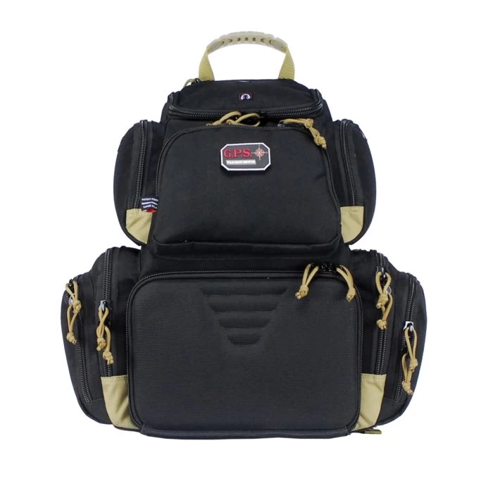 GPS GPS1711BP, HandGunner Backpack With Cradle For 4 Handguns, Zipper Closure, Nylon, Black