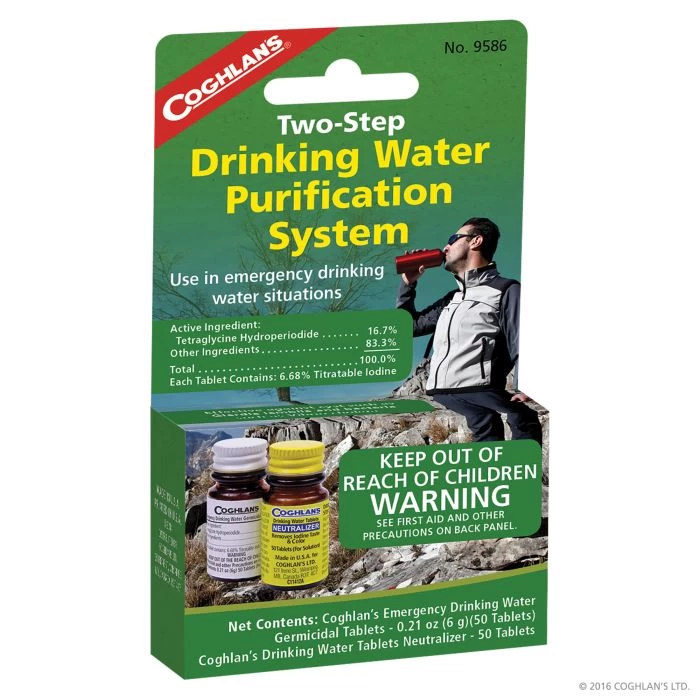 COGHLAN'S 9586 Two-Step Drinking Water Treatment, Tablet, Gray/Tan, 25 Qt Bottle
