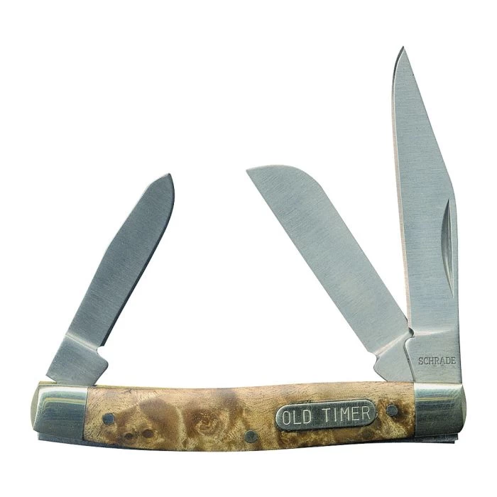 OLD TIMER 34OTW Folding Pocket Knife, 2.4 In L Blade, 7Cr17 High Carbon Stainless Steel Blade, 3 -Blade