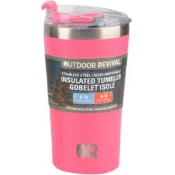 Outdoor Revival Stainless Steel Insulated Tumbler, 20 Oz, Punch Pink